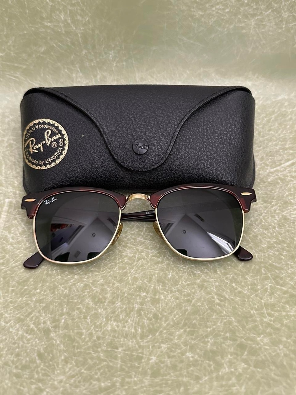 Ray-Ban Clubmaster Sunglasses - Brown Frame with Black Lenses